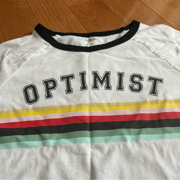 old navy XL 14 kids White T-Shirt with Colorful Stripes optimist cute summer - Picture 2 of 6